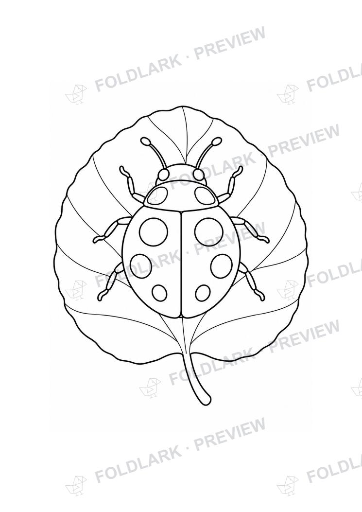 Ladybird on a Round Leaf — actual protected outline preview