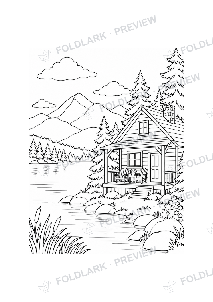 The lakeside cabin — actual protected outline preview