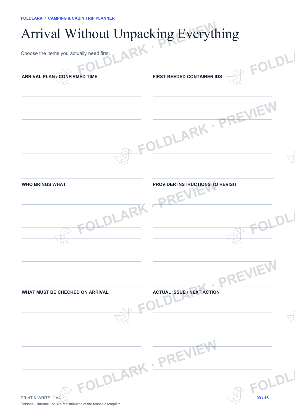 Arrival Without Unpacking Everything: actual marked preview