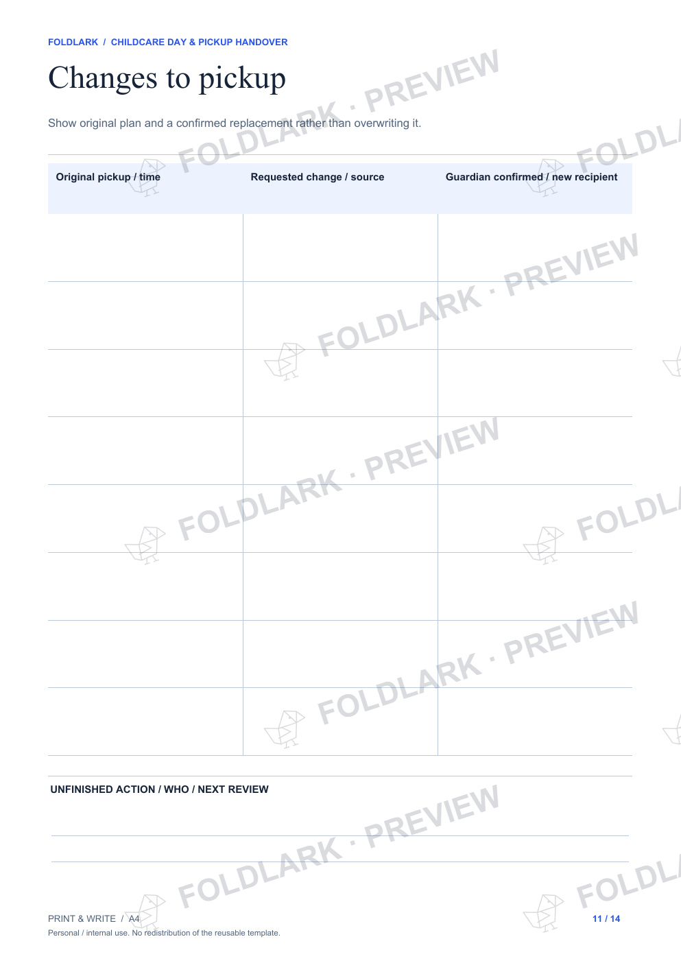 Changes to pickup: actual marked preview
