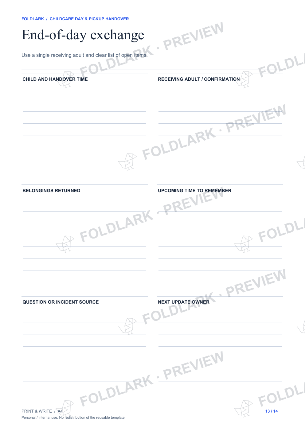 End-of-day exchange: actual marked preview