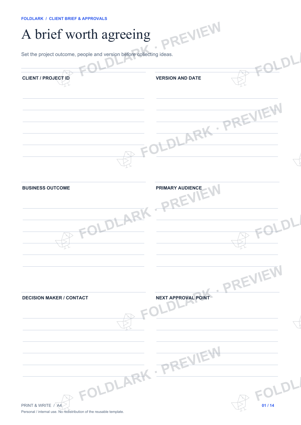 A brief worth agreeing: actual marked preview