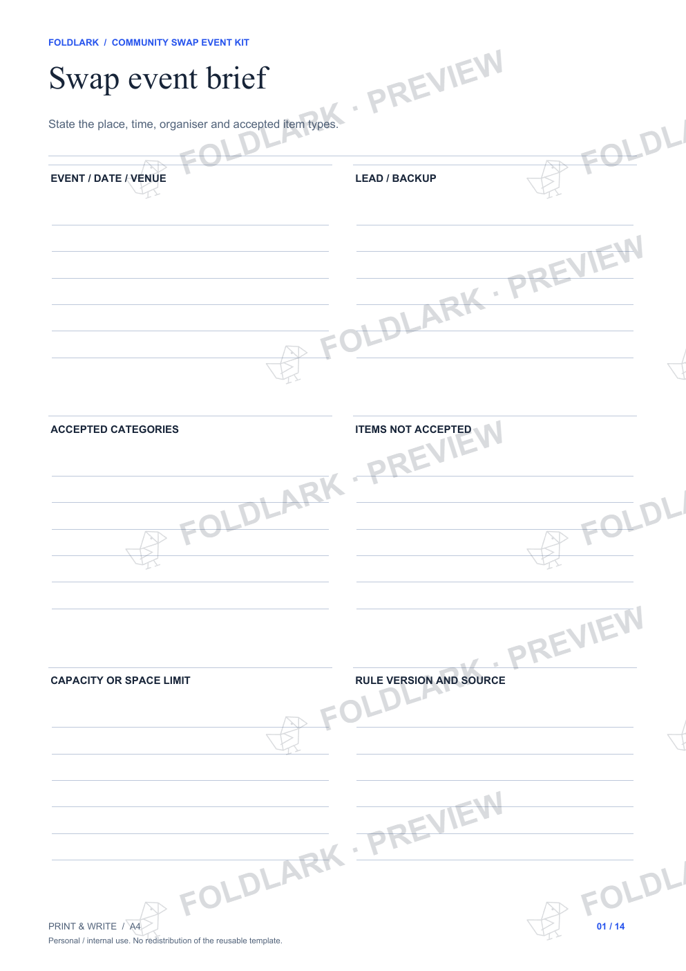 Swap event brief: actual marked preview