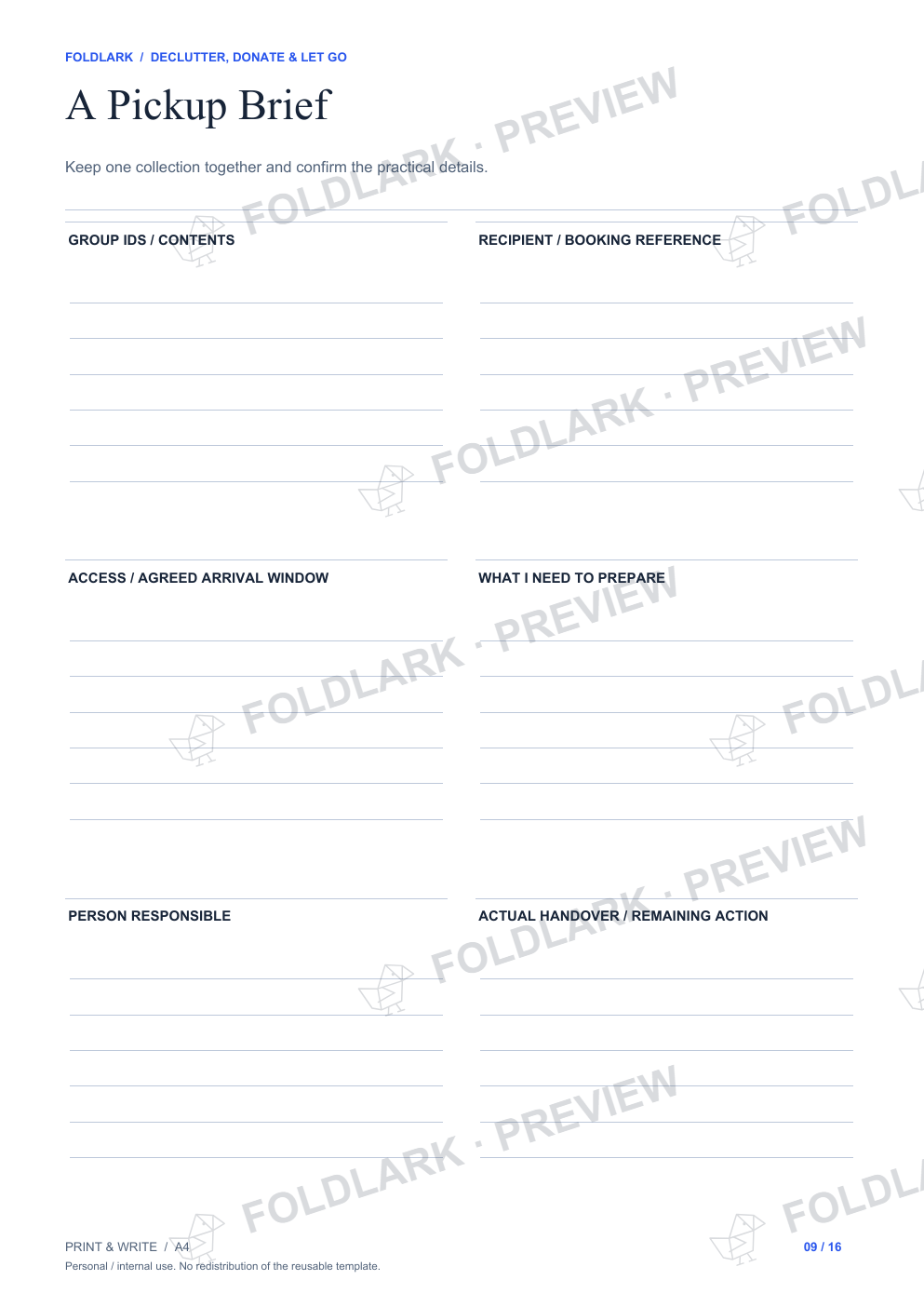 A Pickup Brief: actual marked preview