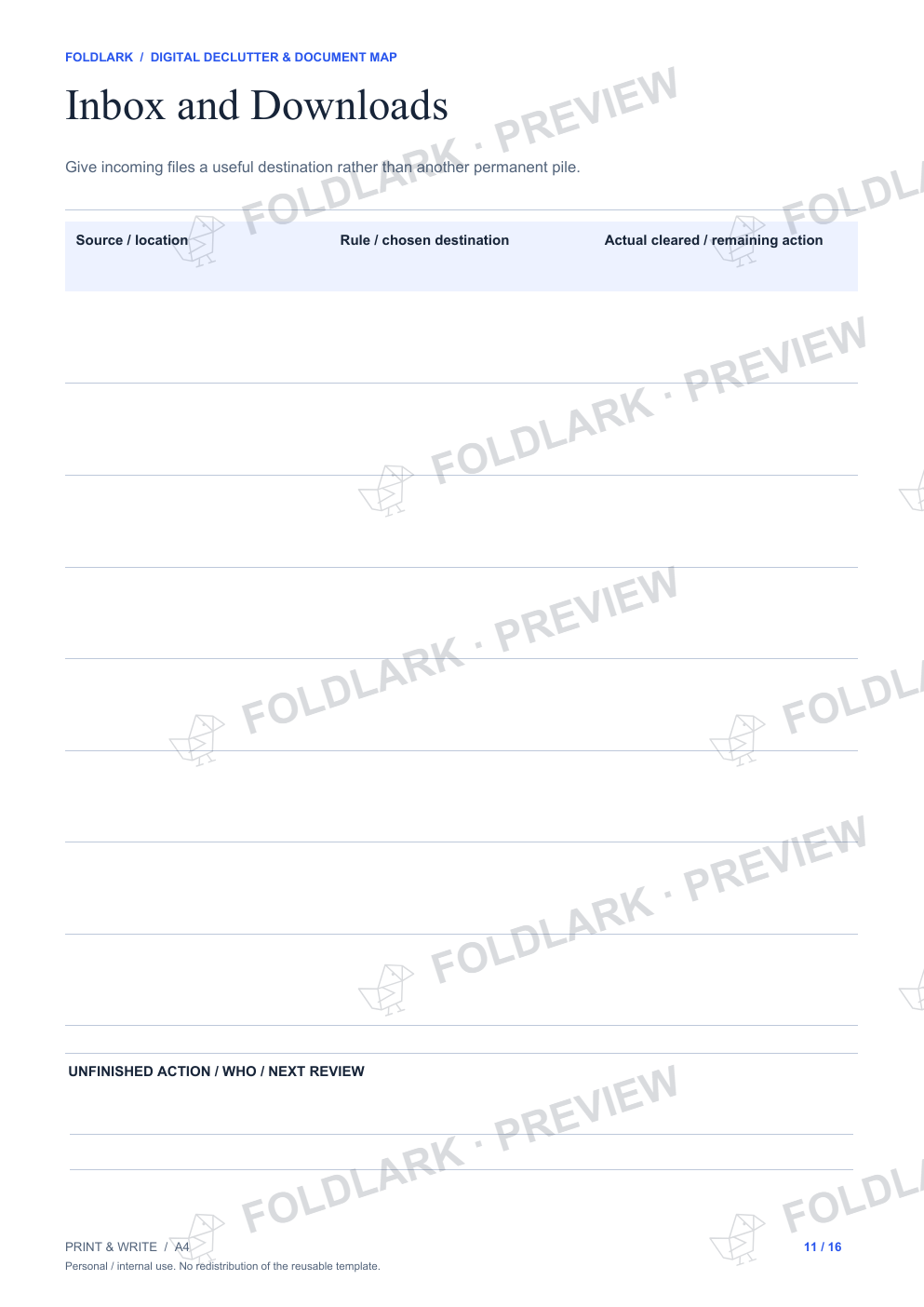 Inbox and Downloads: actual marked preview