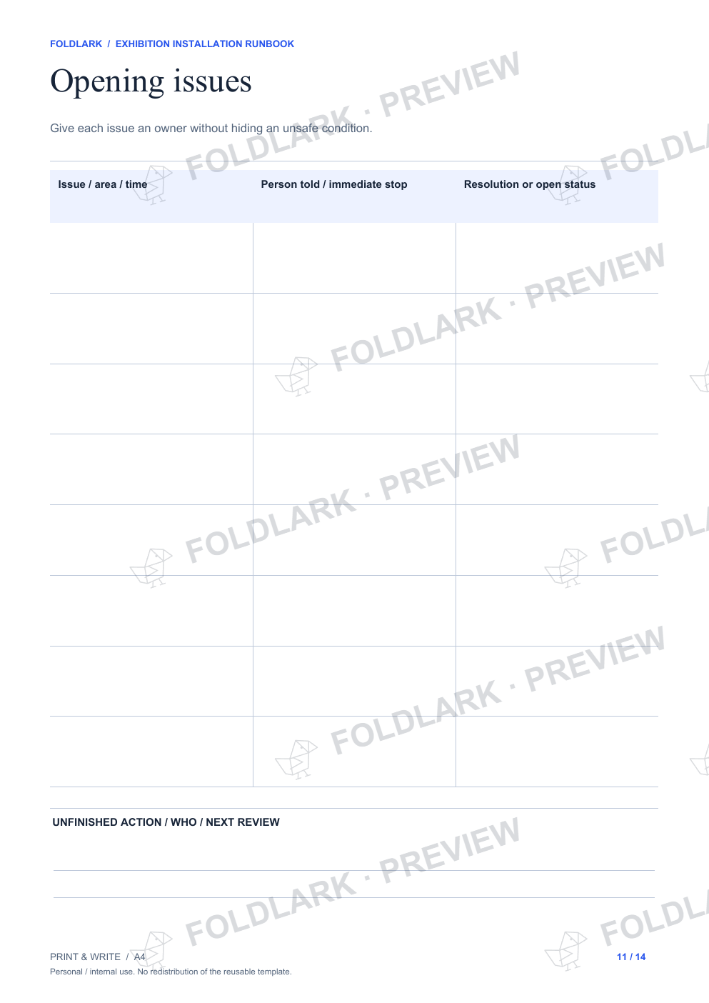 Opening issues: actual marked preview