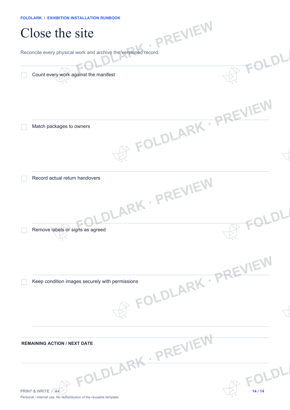 Close the site: actual marked preview