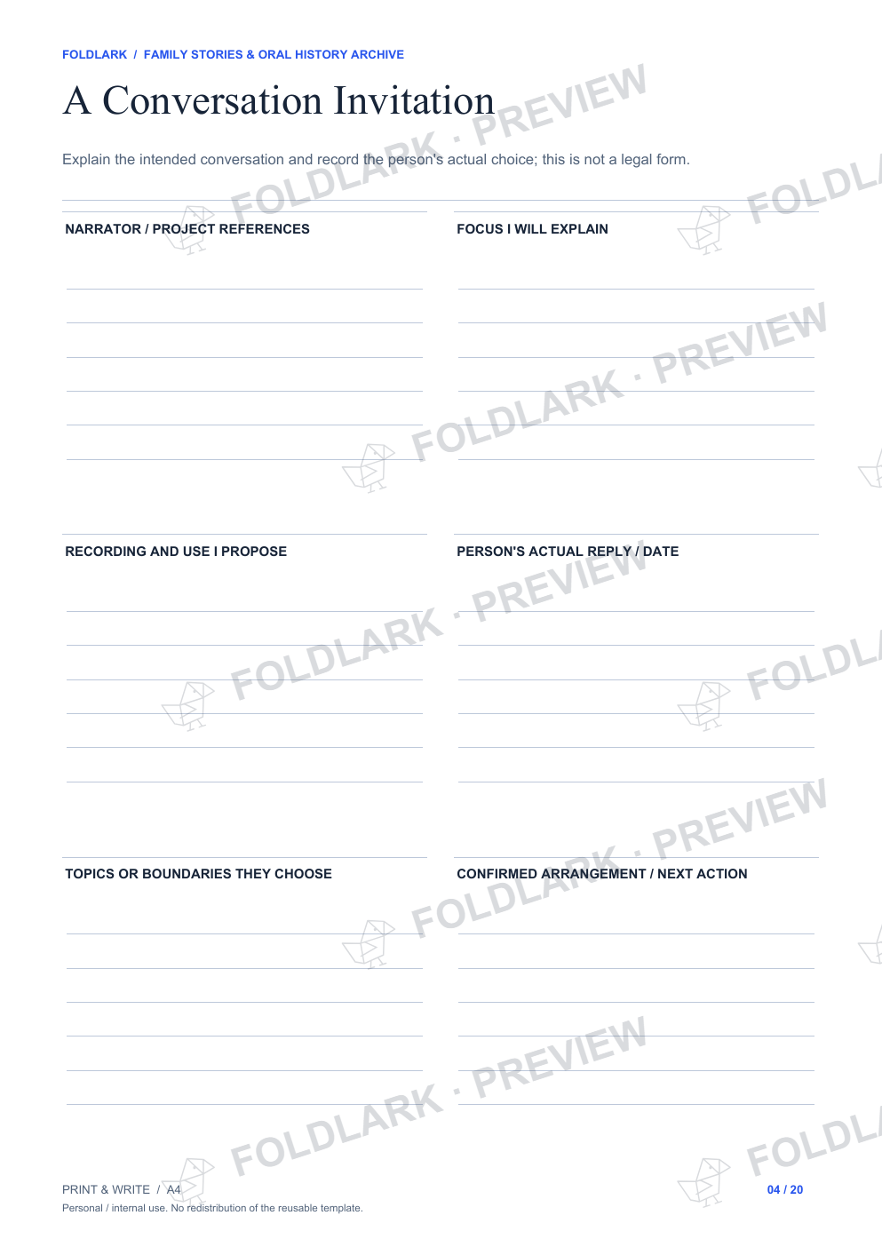 A Conversation Invitation: actual marked preview