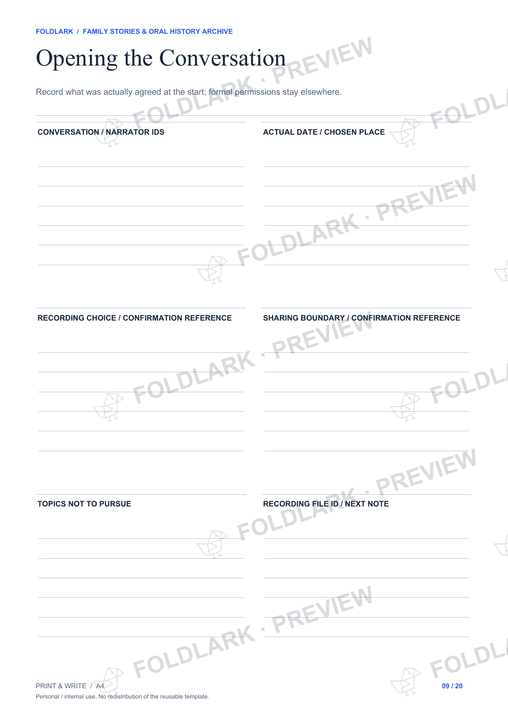 Opening the Conversation: actual marked preview