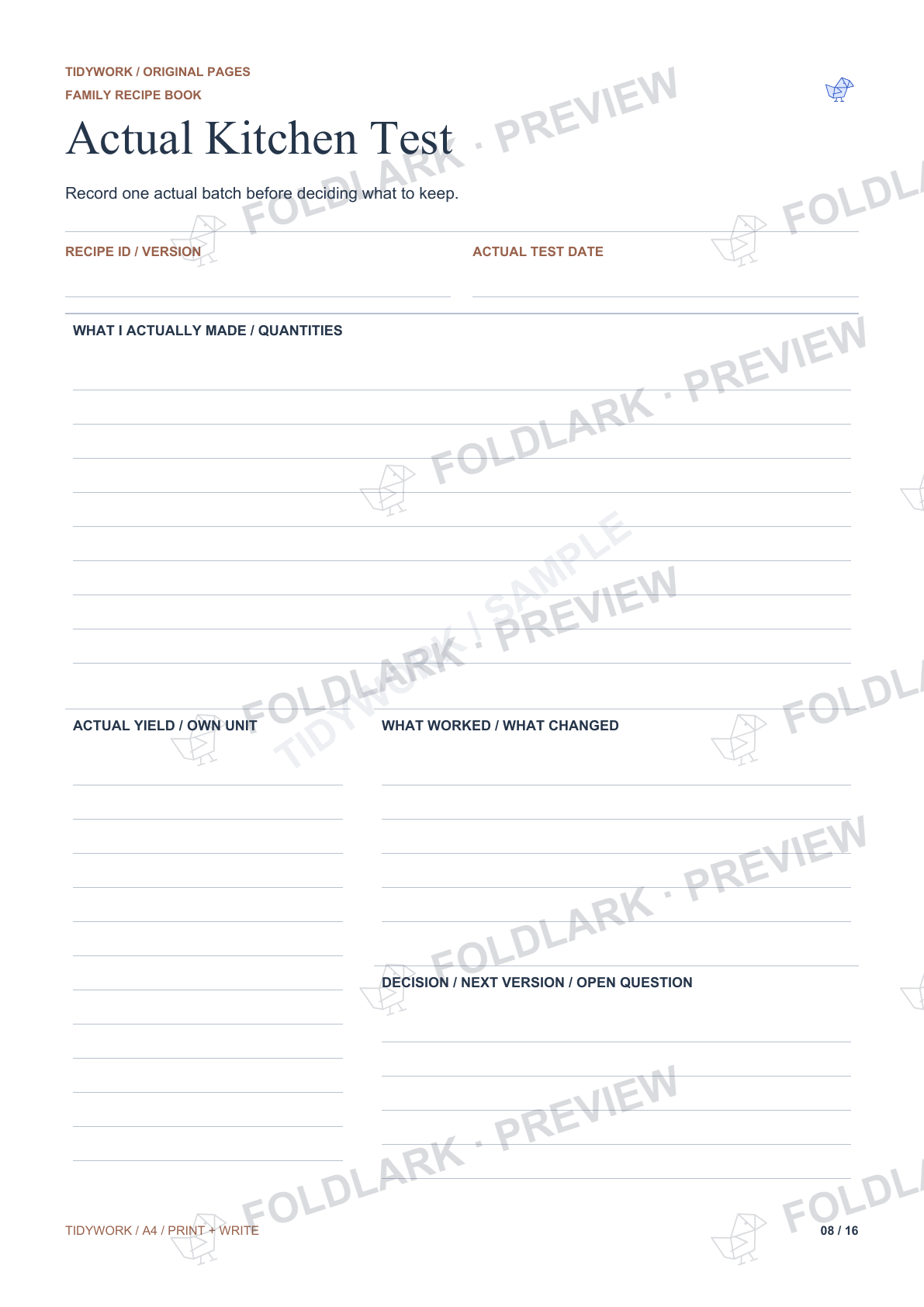 Actual Kitchen Test: actual marked preview