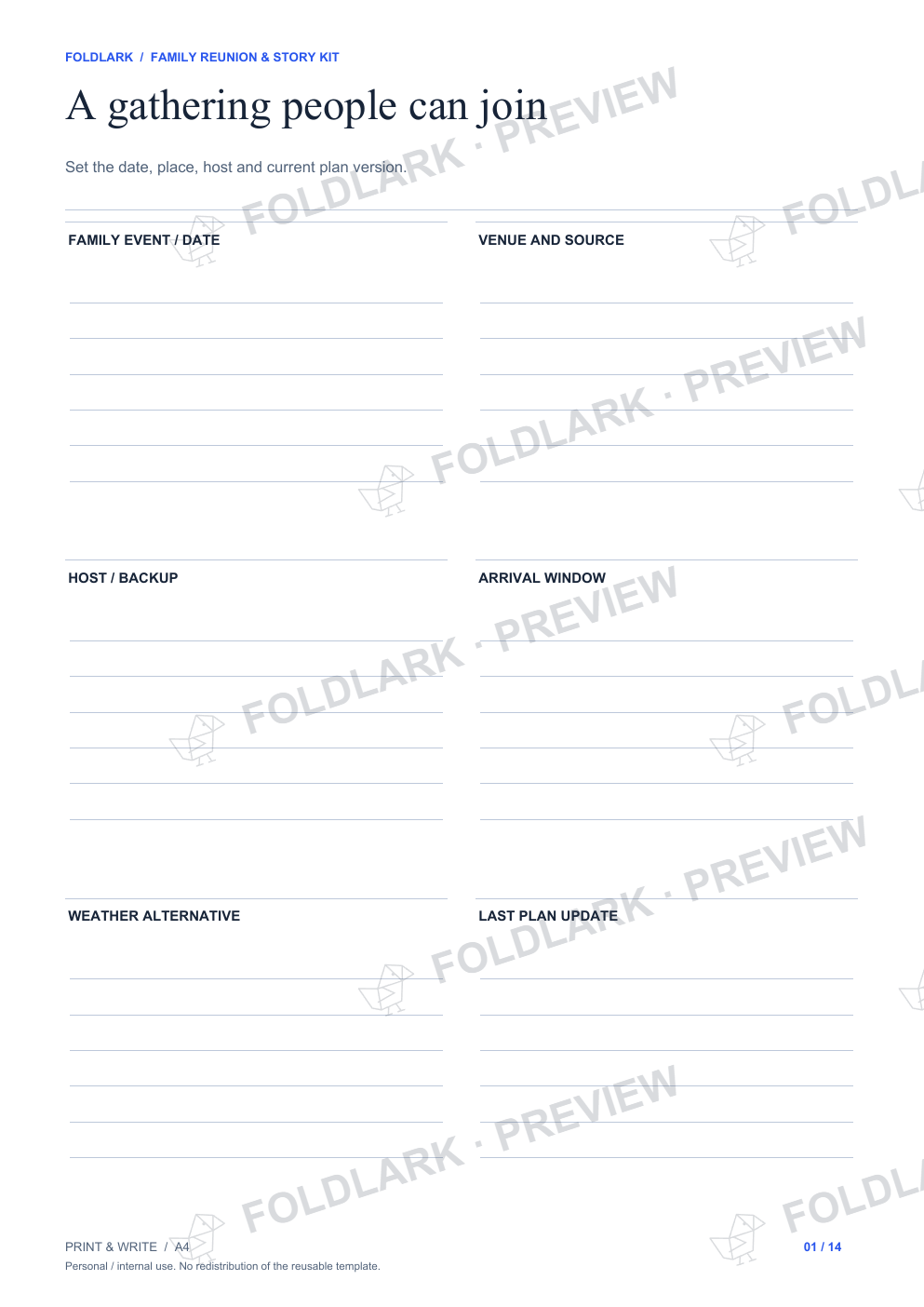 A gathering people can join: actual marked preview