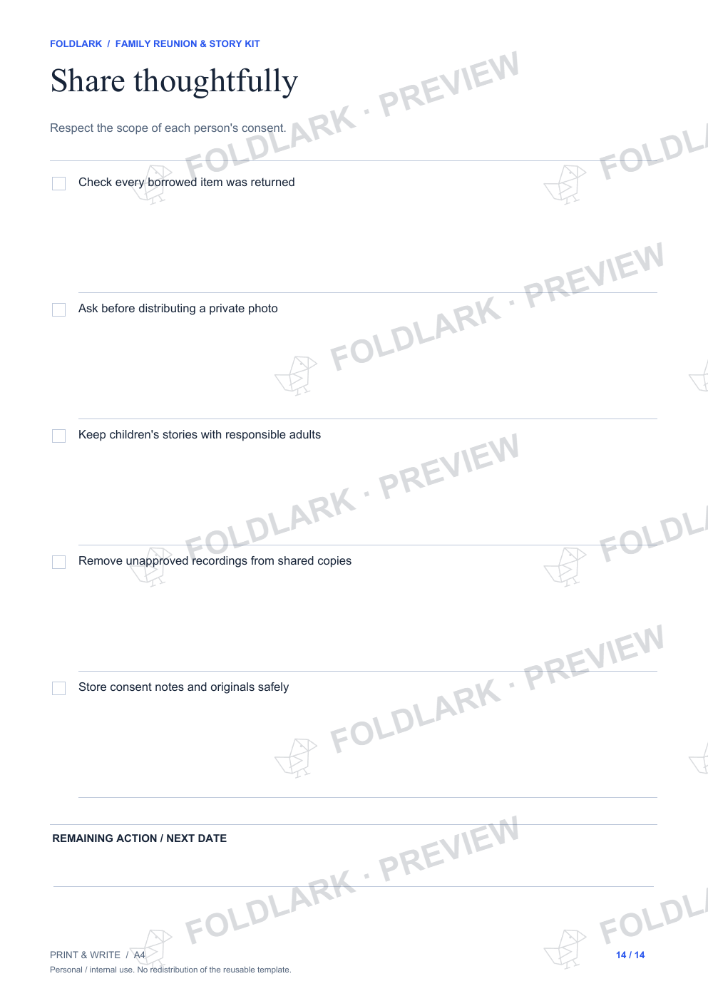 Share thoughtfully: actual marked preview