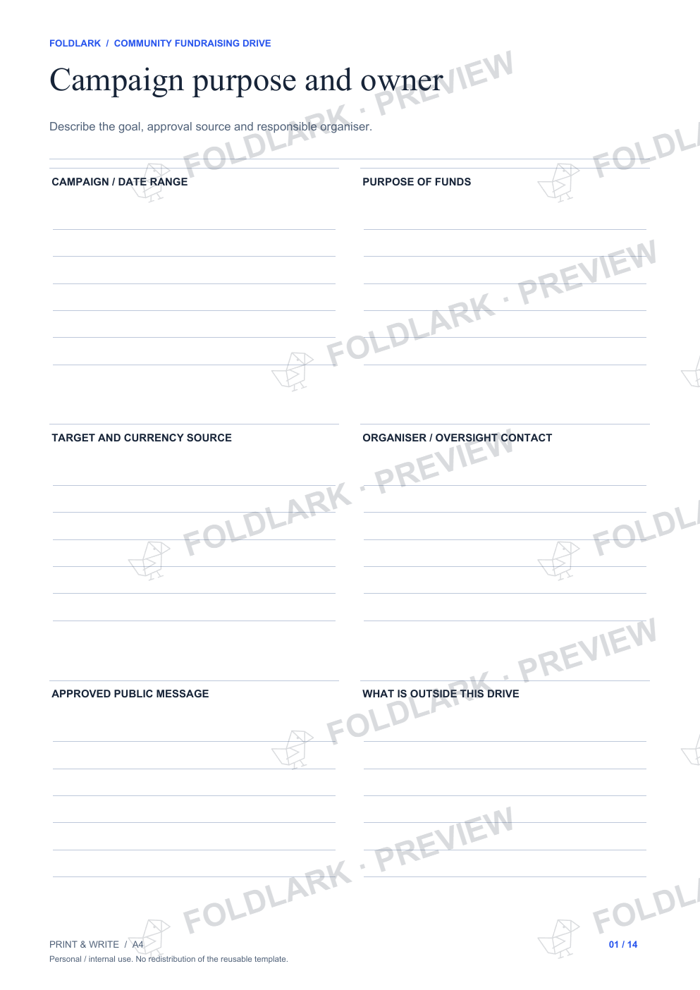 Campaign purpose and owner: actual marked preview