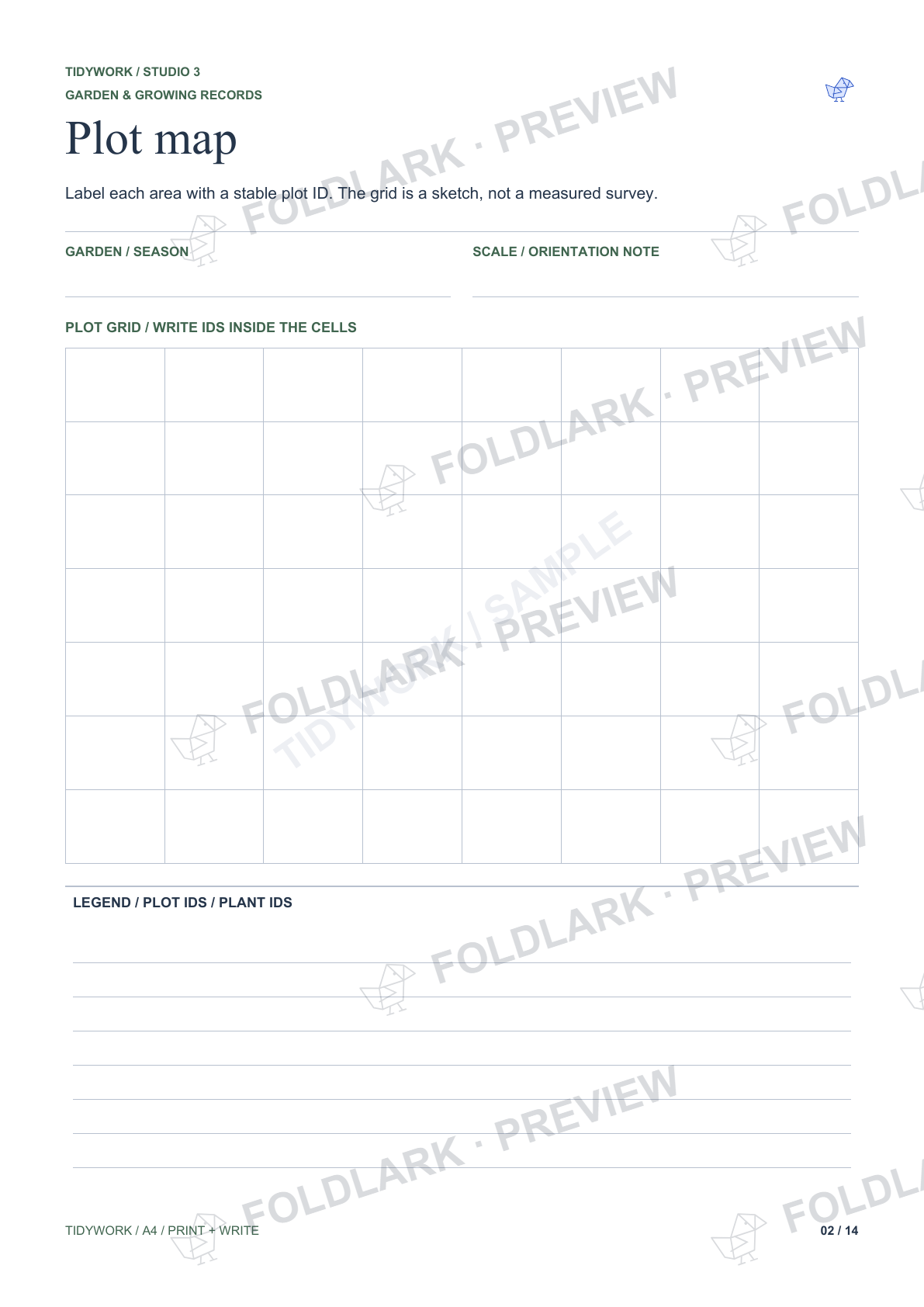 Plot map: actual marked preview