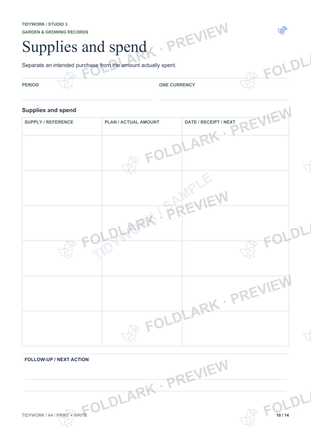 Supplies and spend: actual marked preview