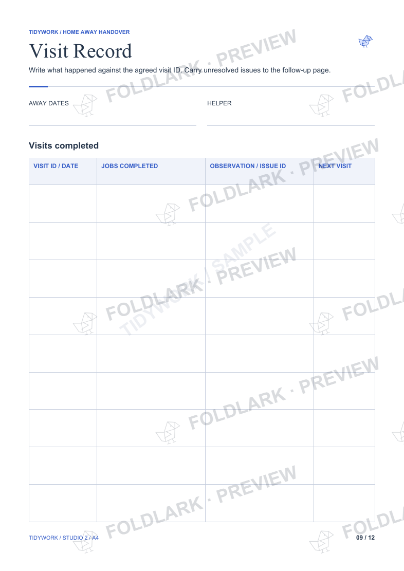 Visit Record / actual original PDF page