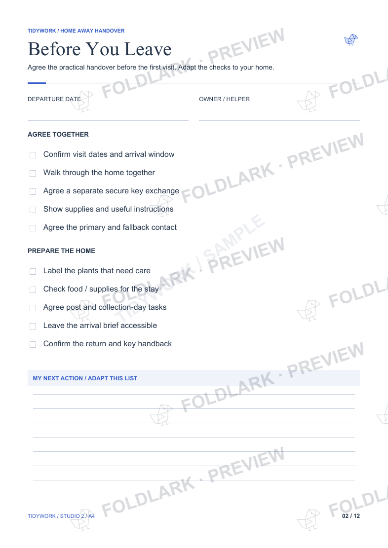 Before You Leave: actual marked preview