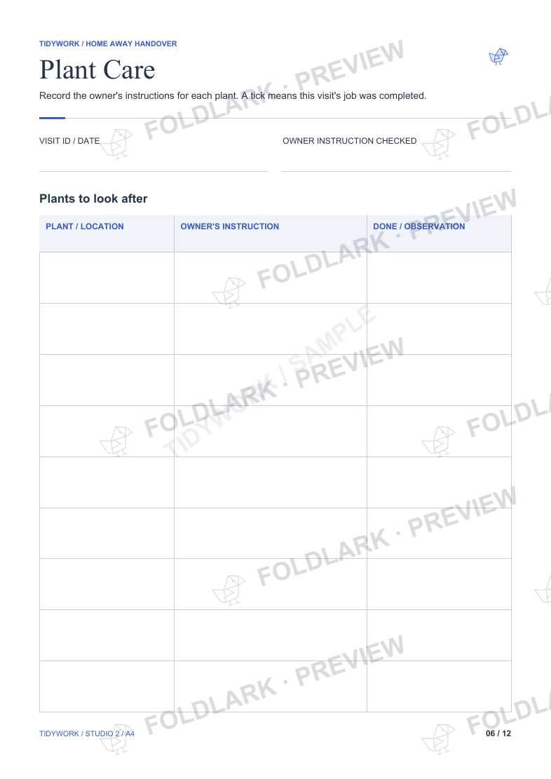 Plant Care: actual marked preview