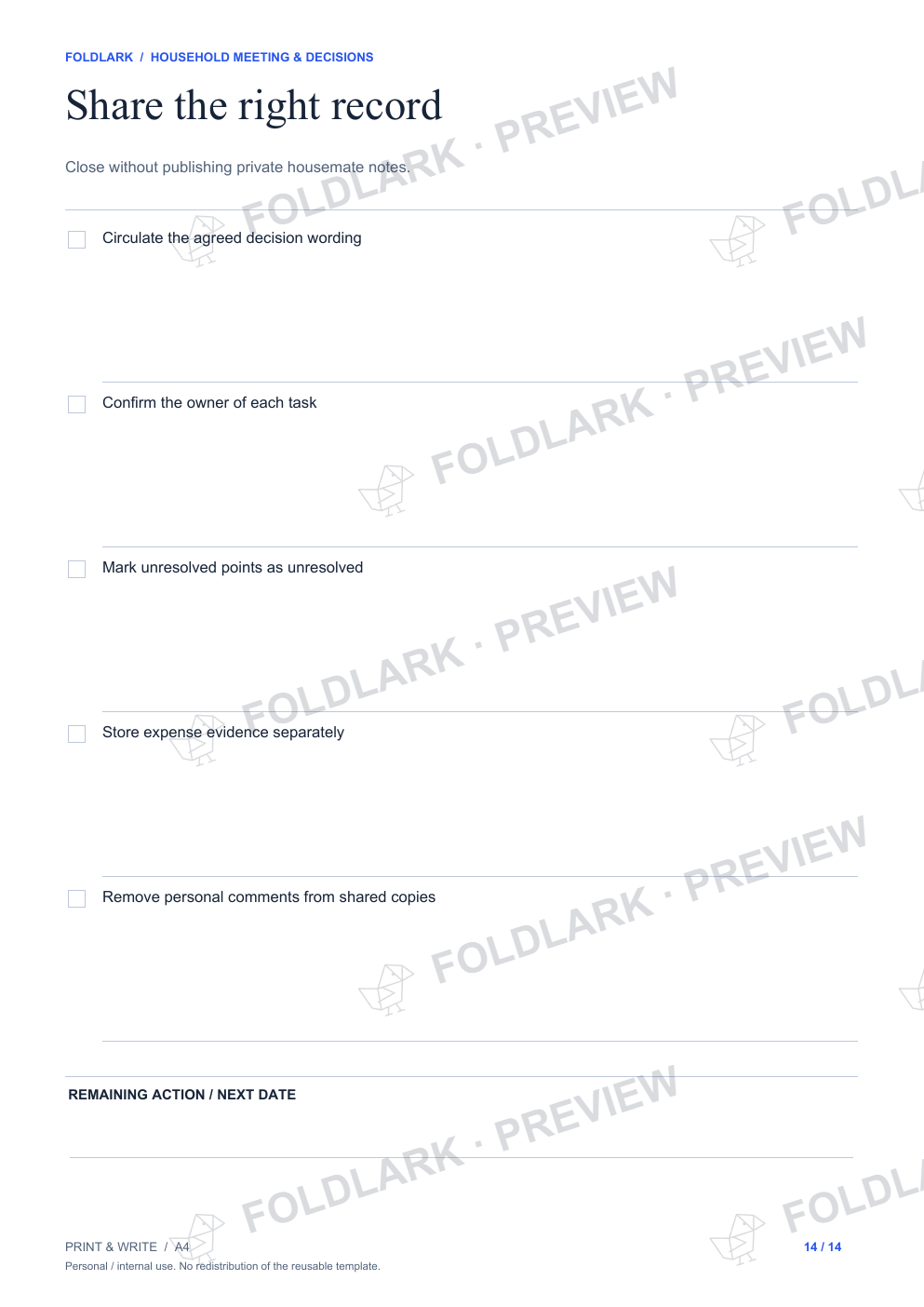 Share the right record: actual marked preview