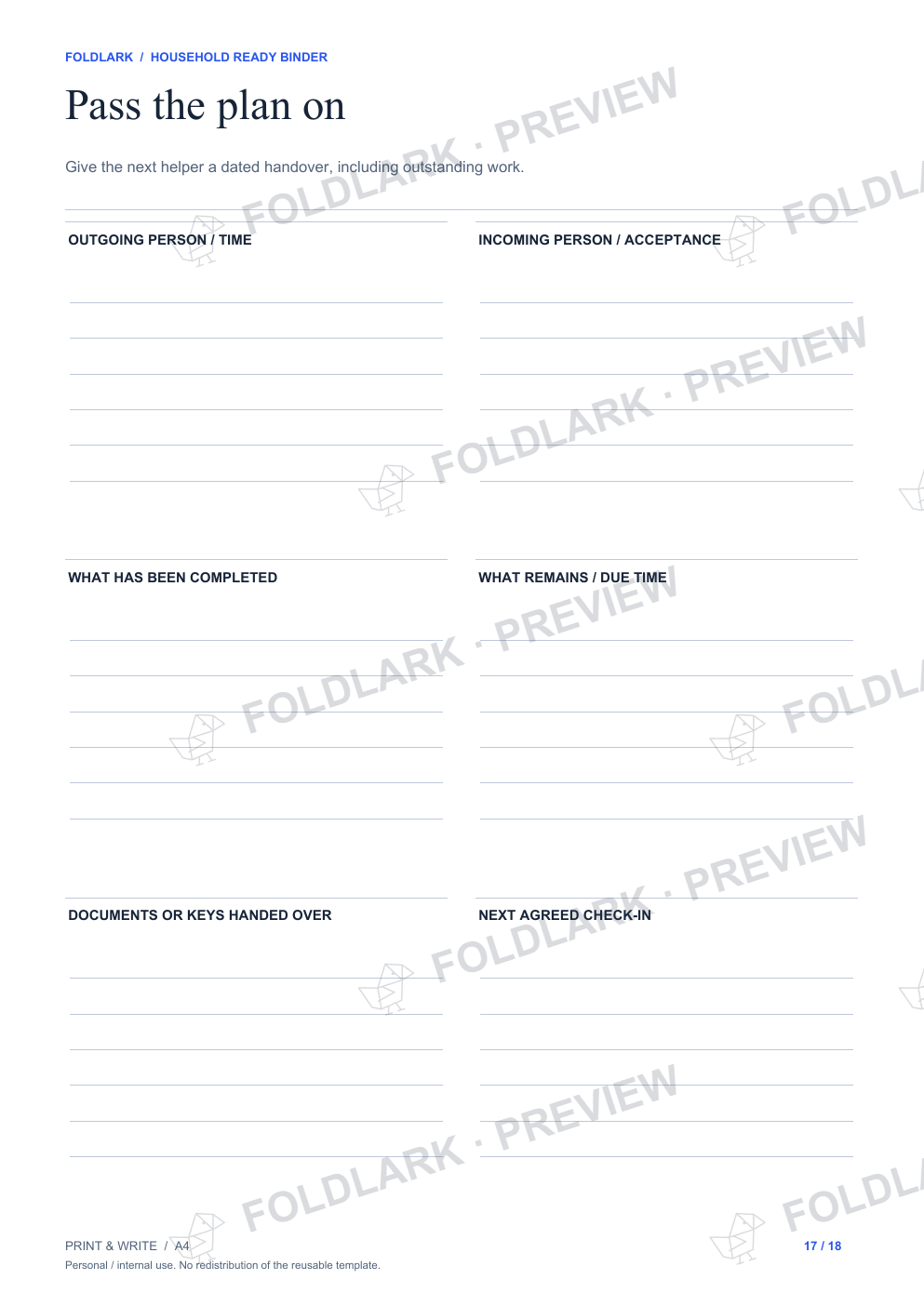 Pass the plan on: actual marked preview