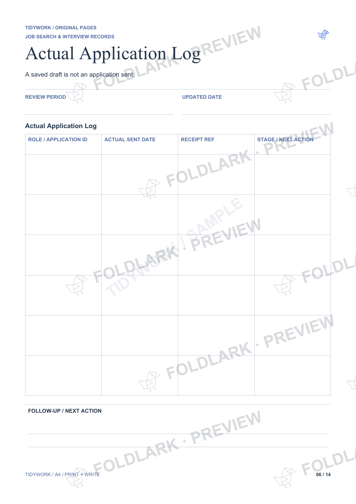 Actual Application Log: actual marked preview