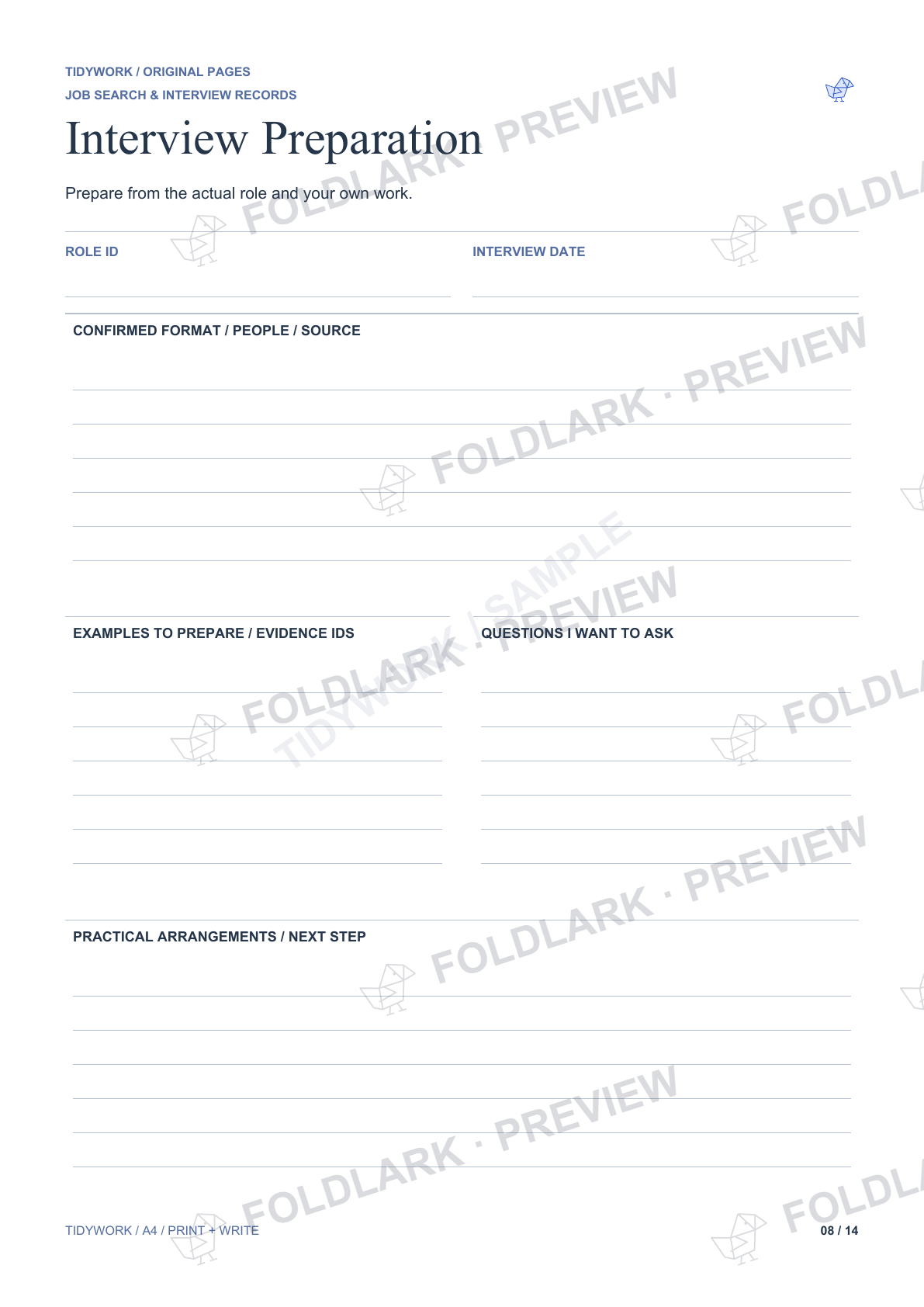 Interview Preparation: actual marked preview