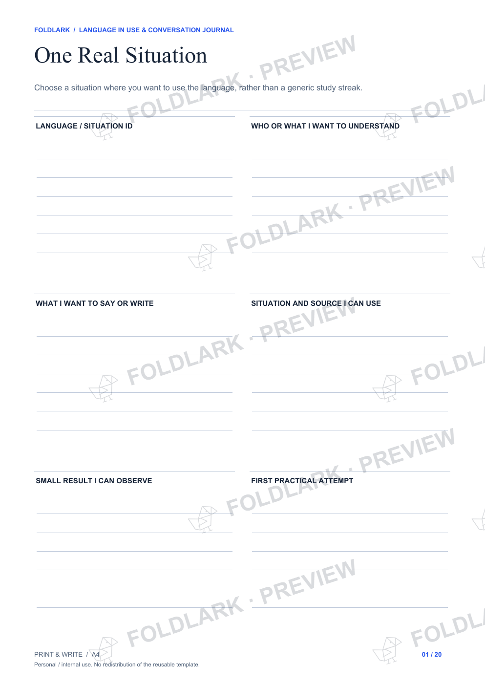 One Real Situation: actual marked preview