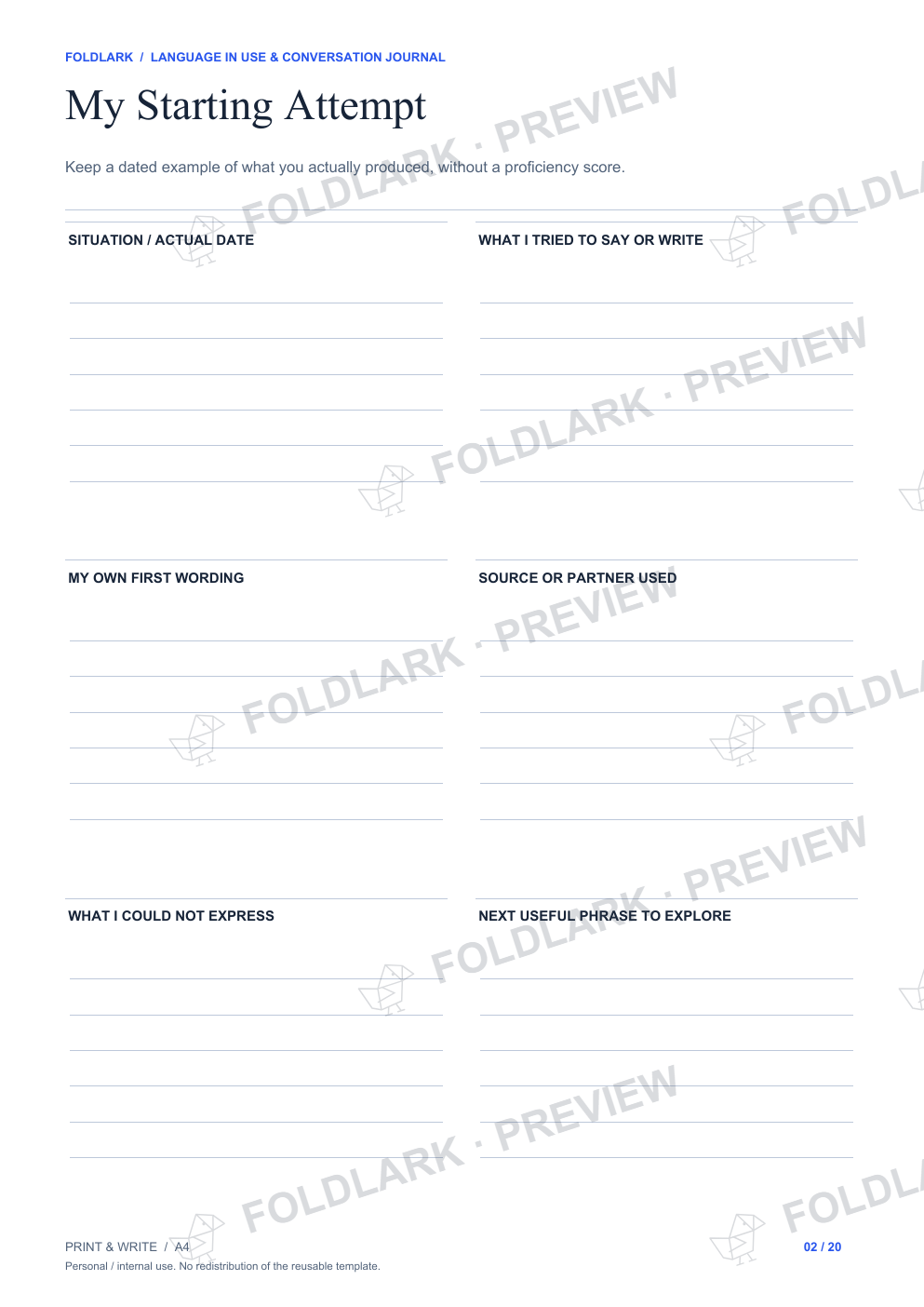 My Starting Attempt: actual marked preview