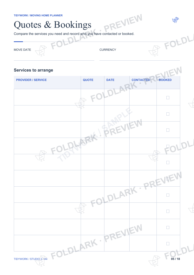 Quotes & Bookings: actual marked preview