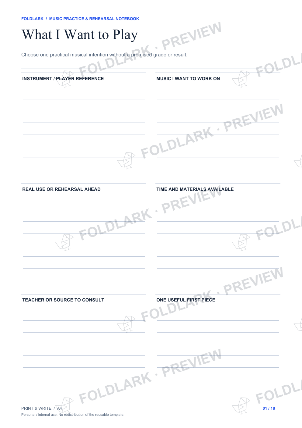What I Want to Play: actual marked preview