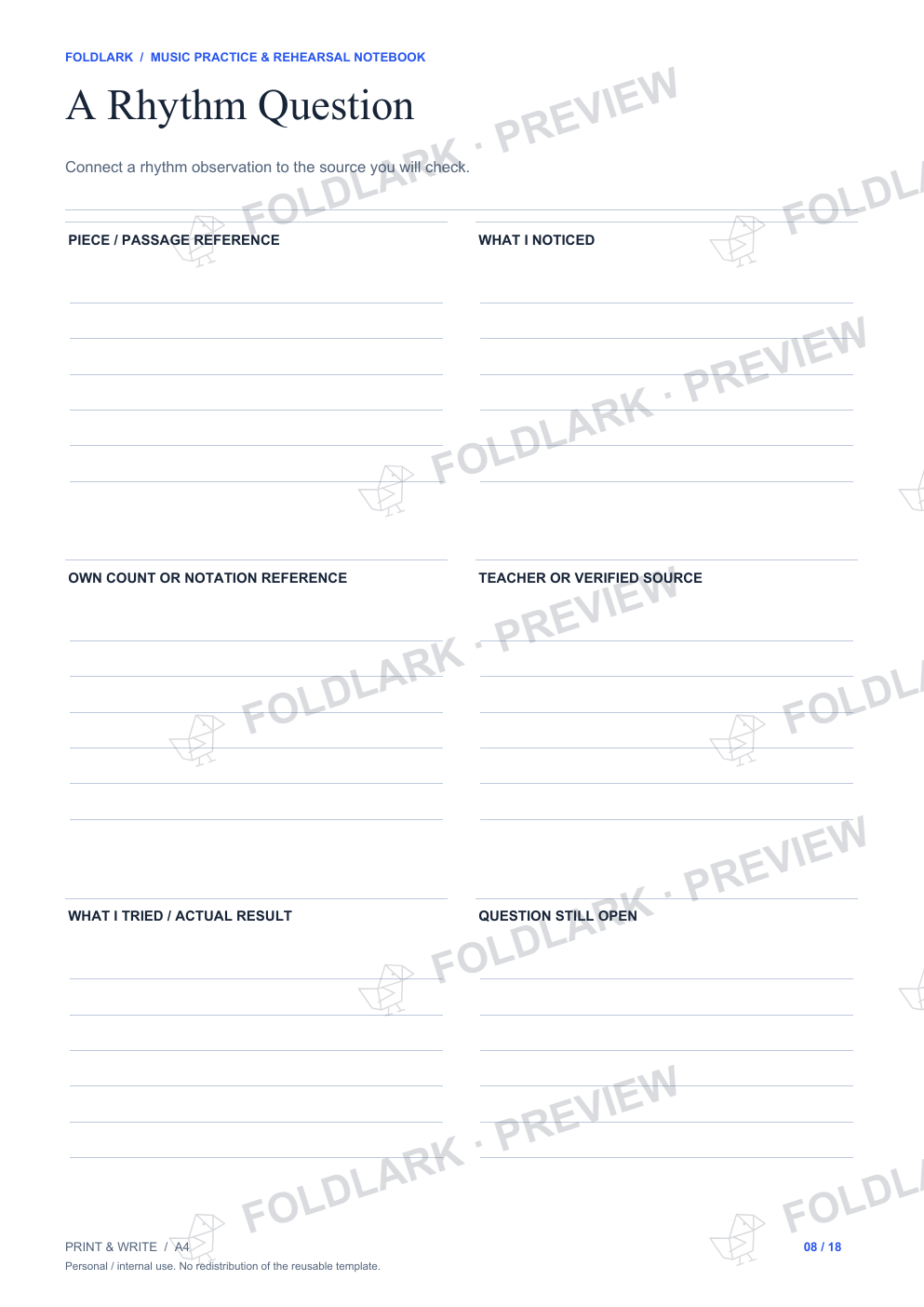 A Rhythm Question: actual marked preview