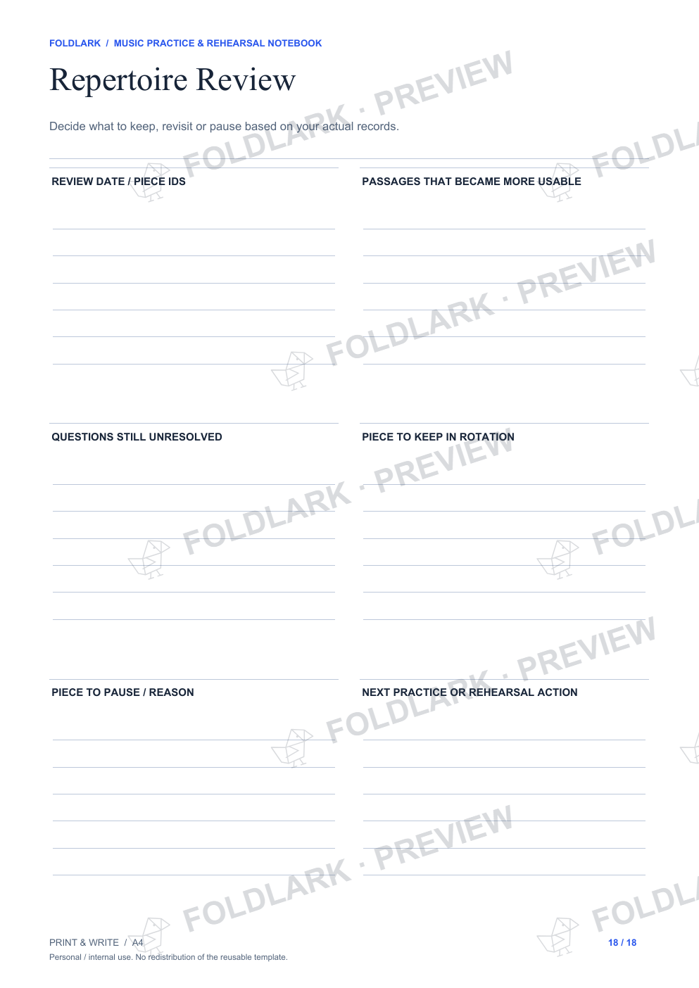 Repertoire Review: actual marked preview