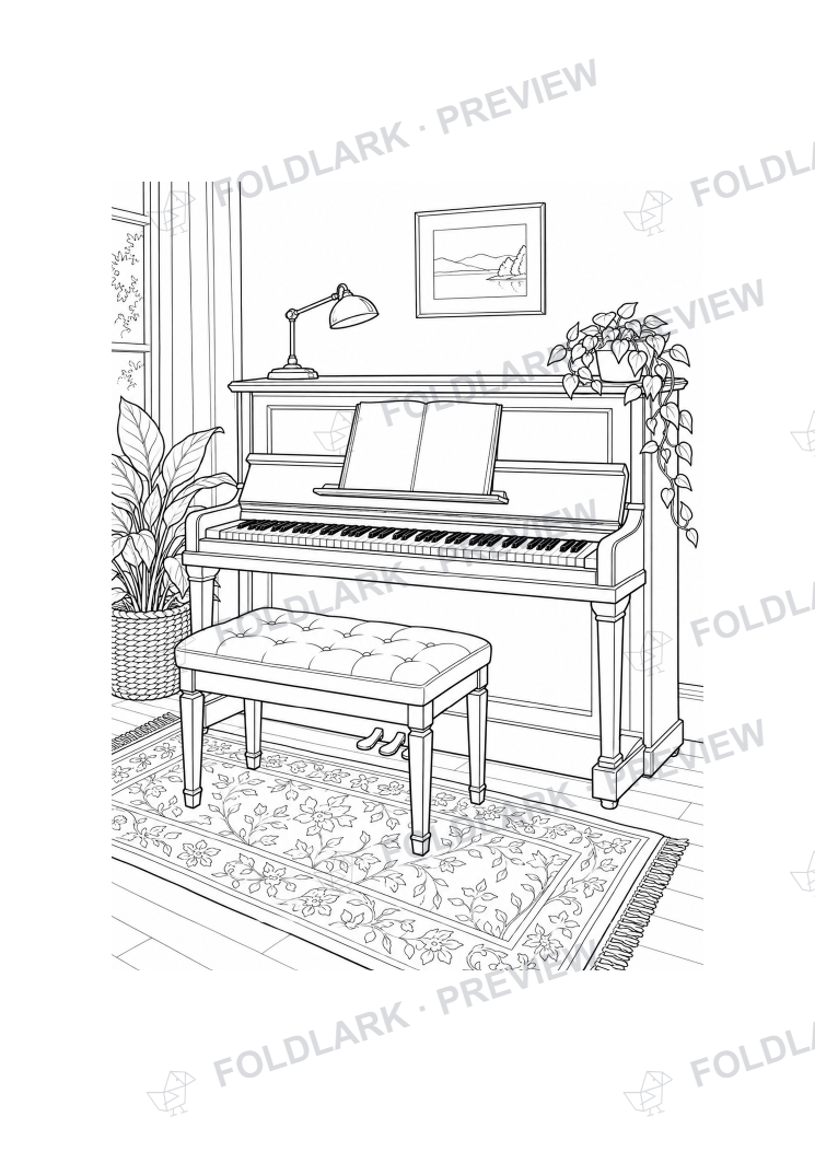 Piano Practice Corner — actual protected outline preview