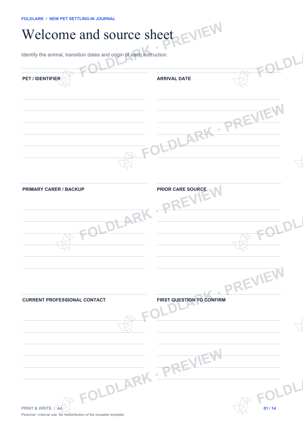 Welcome and source sheet: actual marked preview