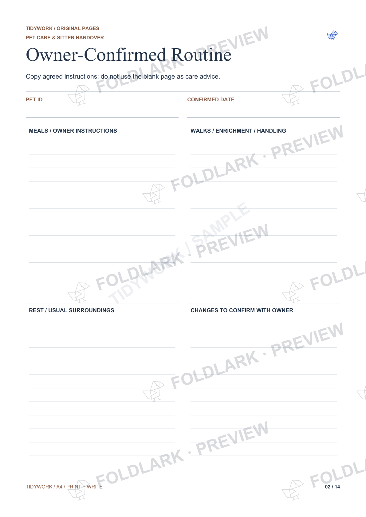 Owner-Confirmed Routine: actual marked preview
