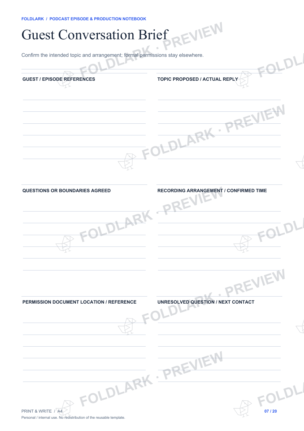 Guest Conversation Brief: actual marked preview