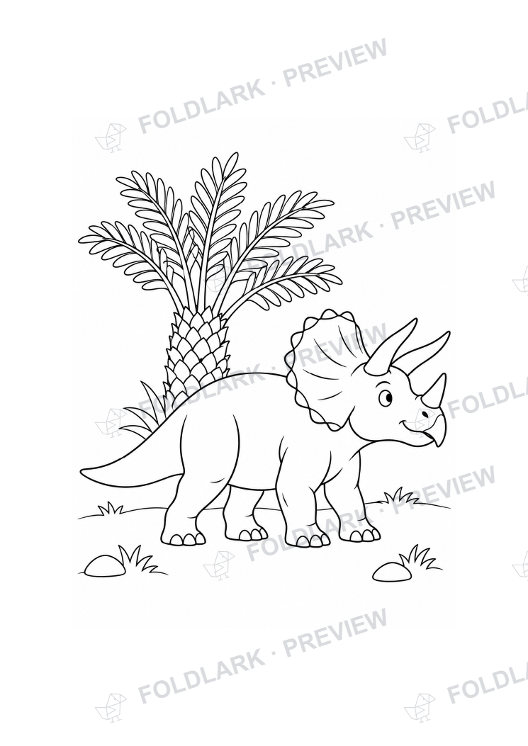 Triceratops and the Cycad — actual protected outline preview
