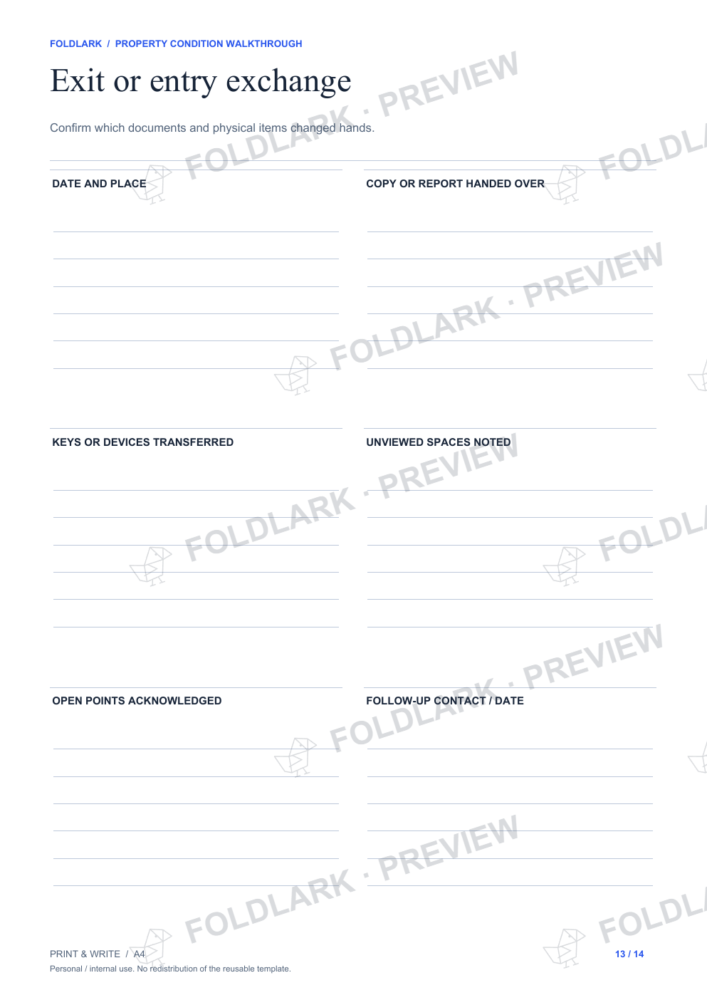 Exit or entry exchange: actual marked preview