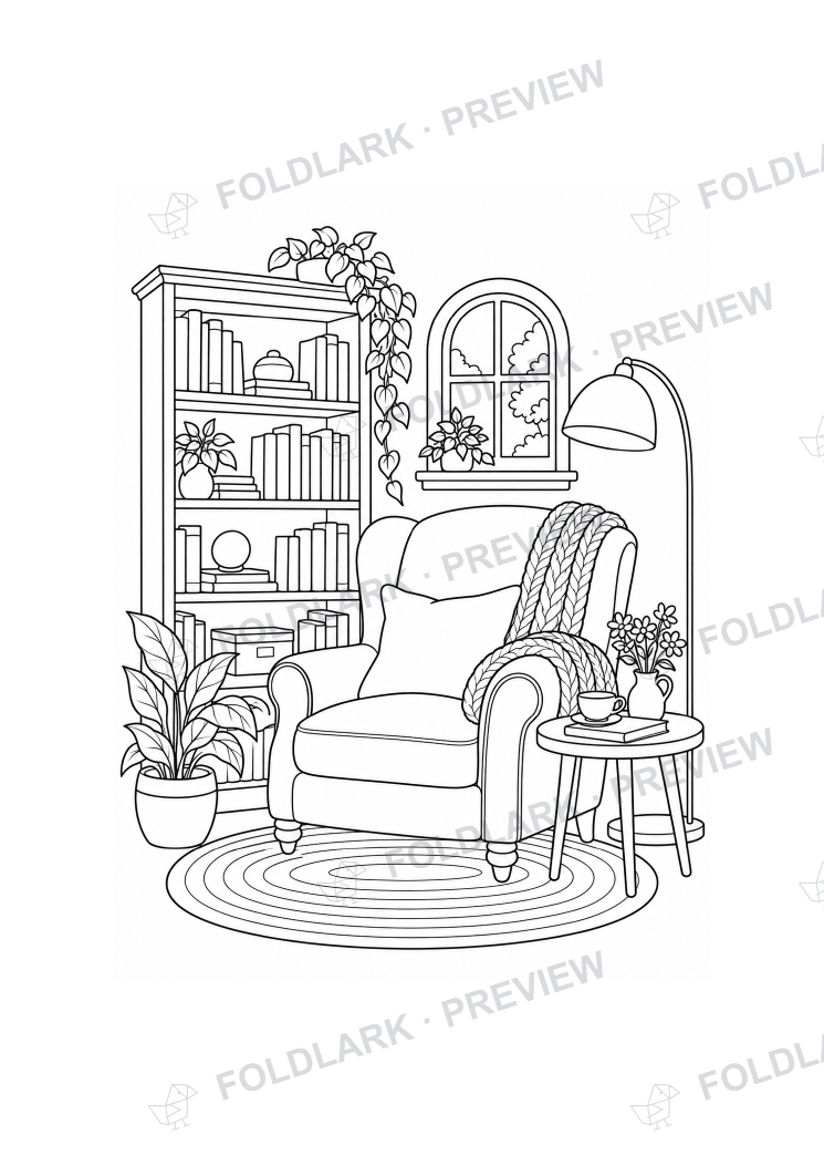 A chair and a book — actual protected outline preview