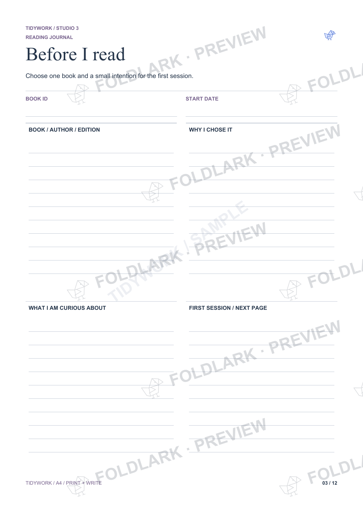 Before I read: actual marked preview