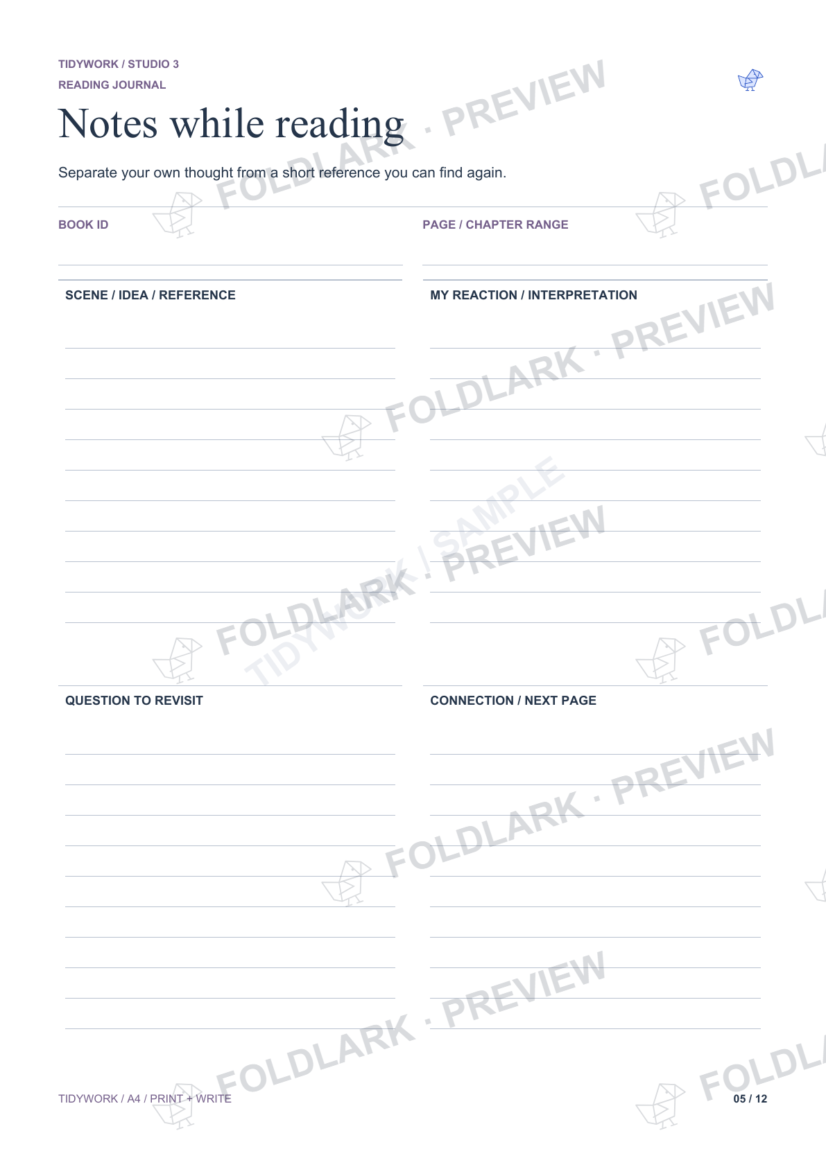 Notes while reading: actual marked preview