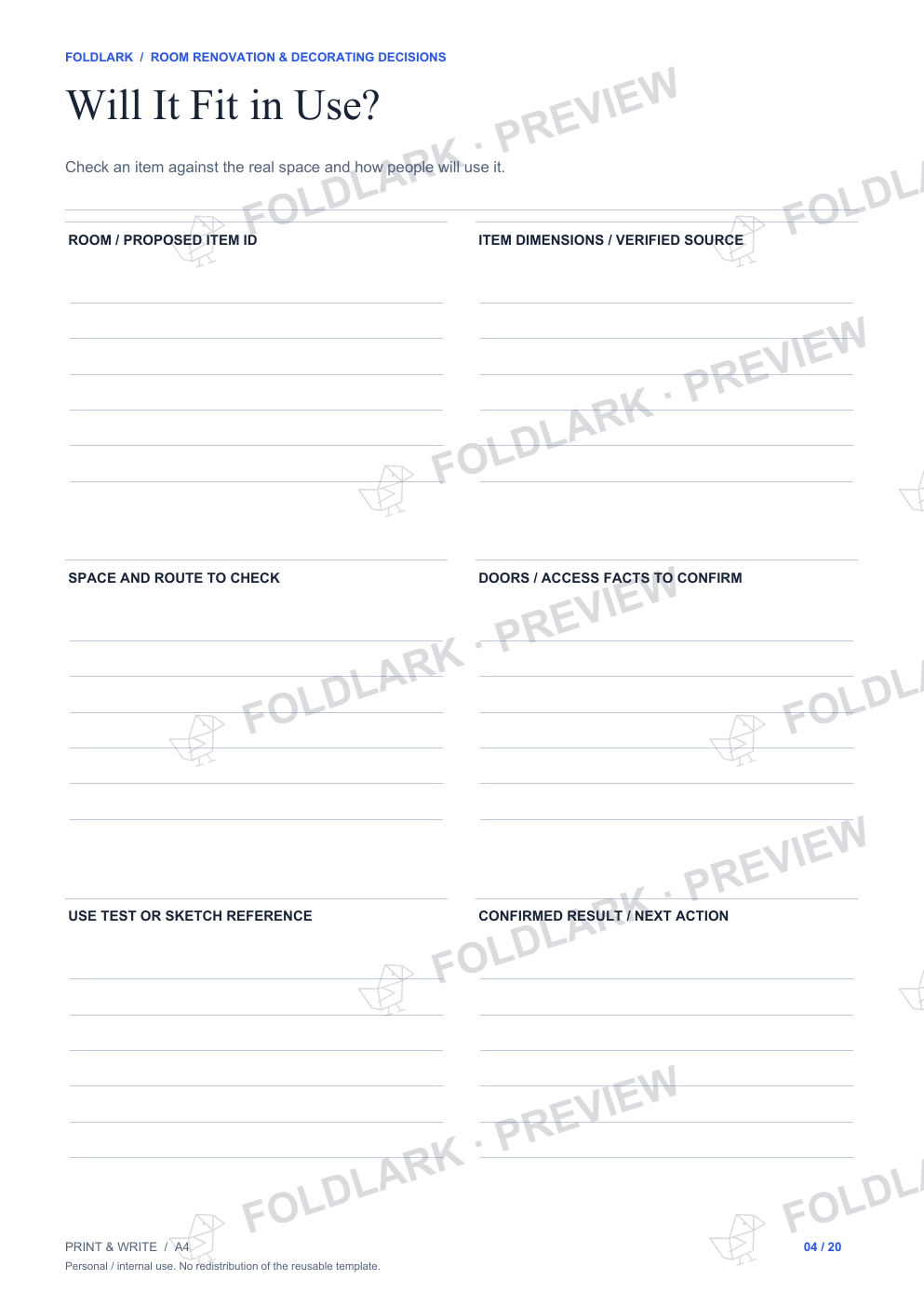 Will It Fit in Use?: actual marked preview
