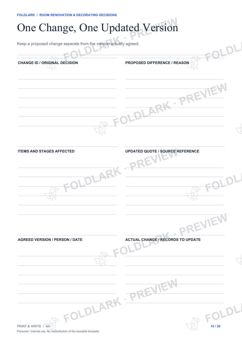 One Change, One Updated Version: actual marked preview