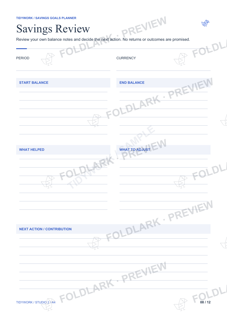 Savings Review: actual marked preview