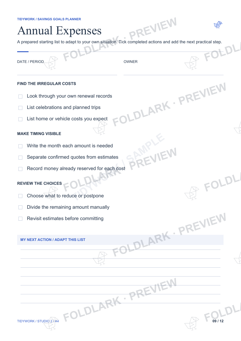 Annual Expenses: actual marked preview
