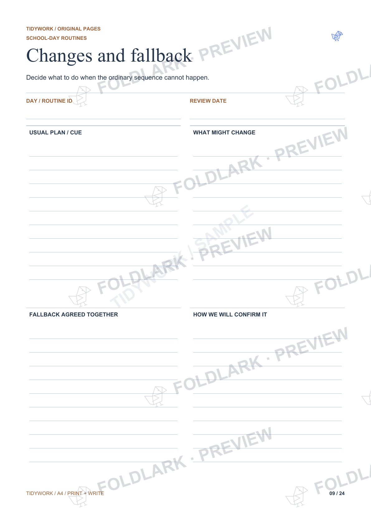 Changes and fallback: actual marked preview