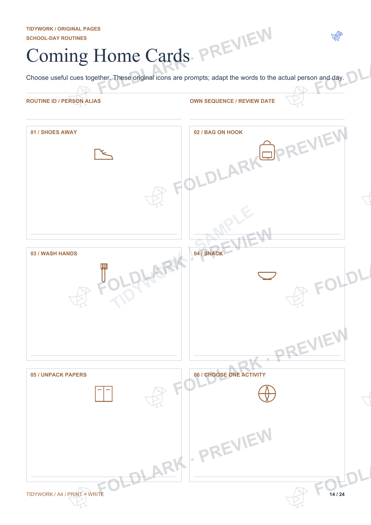 Coming Home Cards: actual marked preview