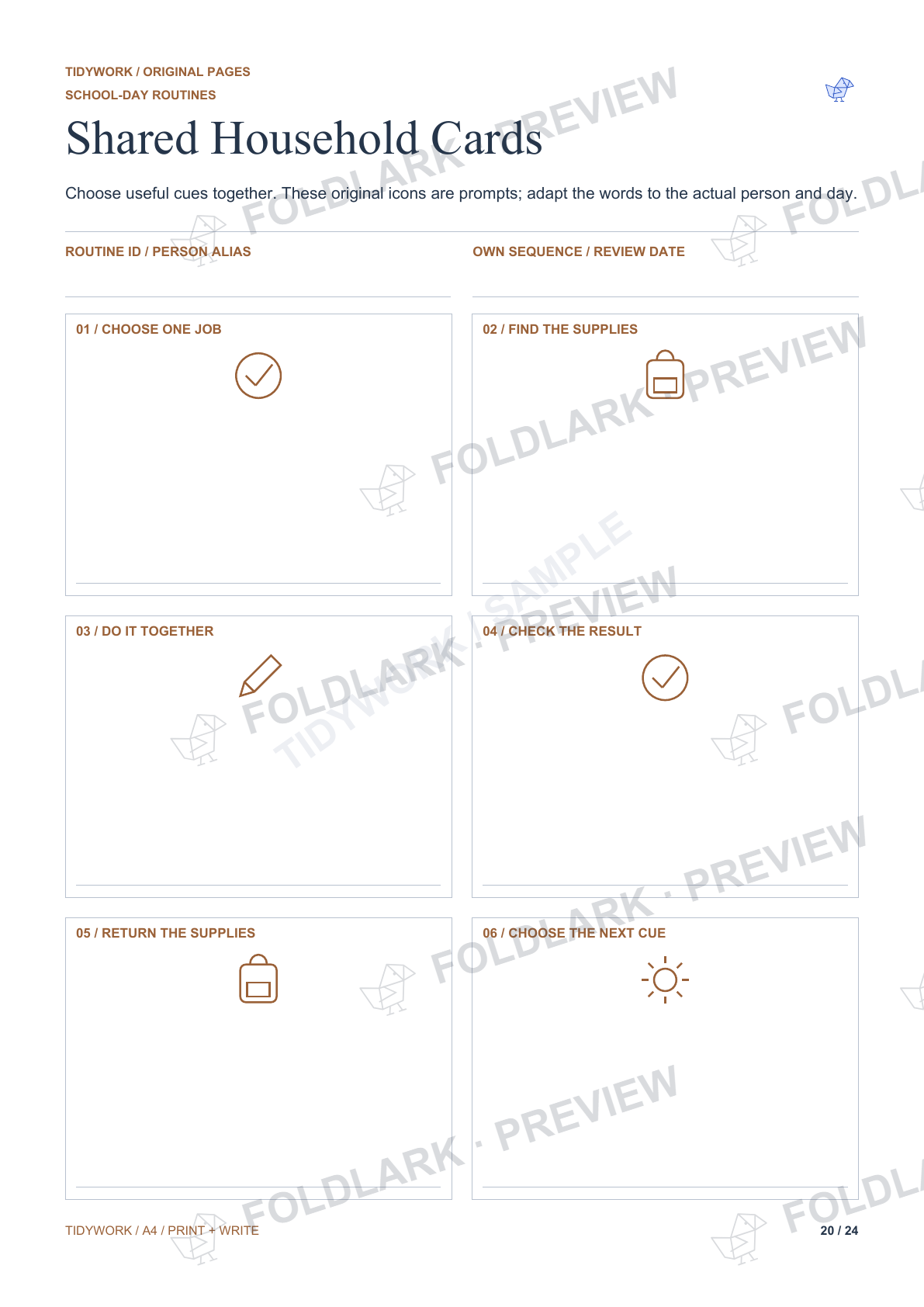 Shared Household Cards: actual marked preview
