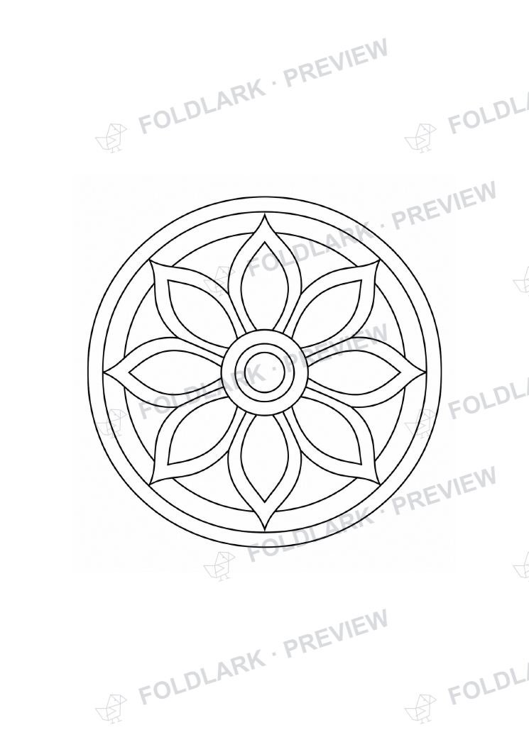 Eight Petals, Three Rings — actual protected outline preview