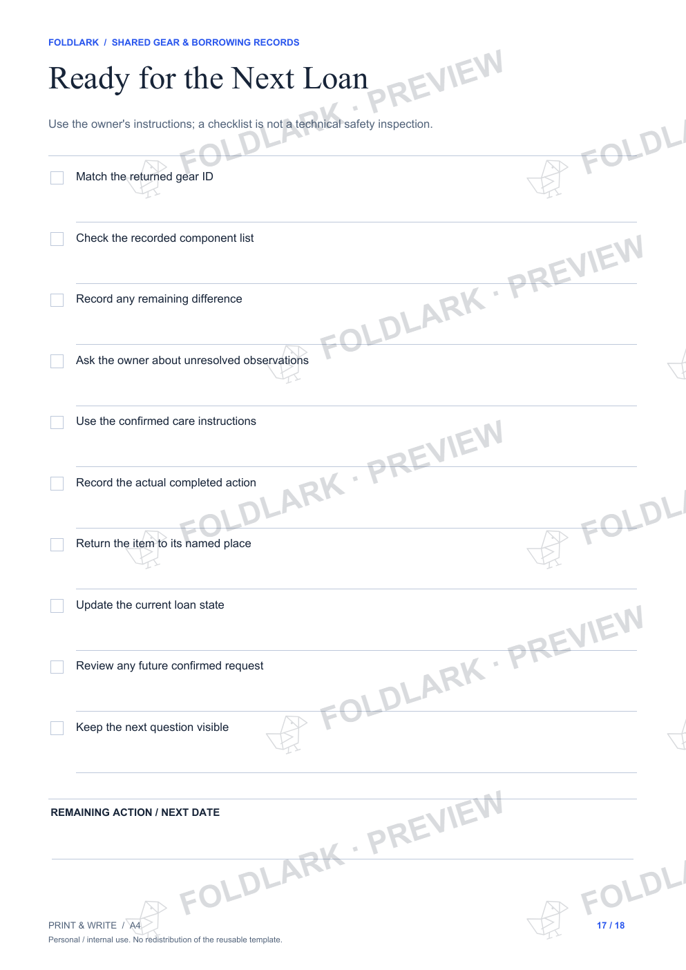 Ready for the Next Loan: actual marked preview